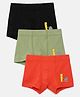 Mackly Pack Of 3 You Rock Printed Boxers - Black Olive Green & Orange