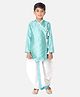 Tabard Full Sleeves Block Diamond Motif Printed Kurta Pajama Set - Blue