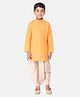 Tabard Full Sleeves Solid Button Detailed Kurta - Orange