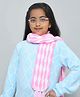 Funkrafts Zig Zag Designed Handmade Woolen Muffler - Pink & White