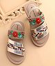 Earthy Touch Floral Embroidered Ethnic Footwear with Back Strap - Beige