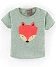 Little Kangaroos Cotton Half Sleeves T-Shirt Wolf Print - Pista Green