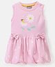 Little Kangaroos Sleeveless Bee Print Frock with Bow Applique - Pink