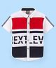 Little Kangaroos Half Sleeves Text Printed Colour Blocked Shirt - Red