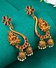 Yellow Chimes Traditional Gold Plated Beads Drop Chandbali Earrings   - Gold