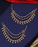 Yellow Chimes Classic AD/American Diamond Studded Floral Design Gold Plated Multi Layer Beads Ear Hair Chain Bridal Champasaralu for Women and Girls, Multicolor, Medium