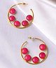 Yellow Chimes Earrings for Women and Girls | Gold Plated Hoop Earrings|Stone Studded Hoops Earrings | Birthday Gift for girls and women Anniversary Gift for Wife