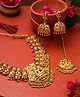 Yellow Chimes Jewellery Set for Women Gold Plated Traditional Temple Jewellery Set Antique Necklace Set with Earrings and Maangtikka for Women and Girls