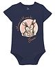 Zeezeezoo Short Sleeves Family Theme Mama Mami Ki Jaan Baby Printed Onesie - Navy Blue