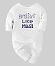 Zeezeezoo Full Sleeves Maasi Theme Baby Brilliant Like Masi Printed Sleepsuit - White