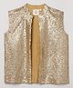 BYB Premium Cotton Poly sequin Waistcoat- GOLD