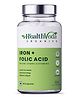Health Veda Organics Iron Plus Folic Acid Supplement with Zinc Vitamin C & Vitamin B12 - 60 Veg Capsules