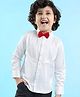 Mark & Mia Full Sleeves Party Shirt With Bow Solid - White
