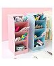 KUNYA 4 Compartments Plastic Multifunction 4 Grid Candy Pen Holder Pack of 2 - Multicolour