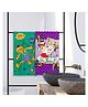 Sassoon 100% Cotton 300 GSM Kids Cartoon Super Soft Printed Hand Towel for Bathroom Pack  of 2- Purple Green