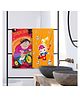 Sassoon 100% Cotton 300 GSM Kids Cartoon Super Soft Printed Hand Towel for Bathroom Pack  of 2- Red Orange