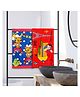 Sassoon 100% Cotton 300 GSM Kids Cartoon Super Soft Printed Hand Towel for Bathroom Pack  of 2- Blue Red