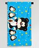 Sassoon Cartoon Printed Medium Cotton Bath Towel in 300 GSM for Kids Penguin- Blue