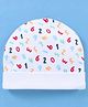 Babyhug 100% Cotton Cap Number Print White- Diameter 9.5 cm