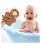 Baby Moo BFF Bear Bath Time Fun Hand Puppet Loofah Bath Glove - Brown