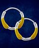 Taraash 925 Sterling Silver Yellow Enamel Hoops Earrings - 0.82 g