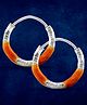 Taraash 925 Sterling Silver Orange Enamel Hoops Earrings -  0.82 g