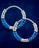 Taraash 925 Sterling Silver Ocean Blue Enamel Hoops Earrings - 0.82 g