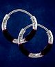 Taraash 925 Sterling Silver Enamel Hoops Silver Weight 0.82 g - Brown & Silver