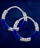 Taraash 925 Sterling Silver Enamel Hoops Silver Weight 0.82 g - Blue