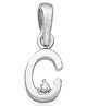 Taraash 925 Sterling Silver Letter C Alphabet Pendant -Silver