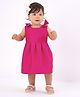Bonfino Woven Sleeveless Party Dress with Bow Detailing - Magenta