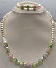 Little Blossom Holographic Bead Embellished Necklace & Bracelet - White