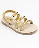 Hola Bonita Velcro Closure Sandals with Pyramid Applique  - Yellow