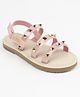 Hola Bonita Velcro Closure Sandals with Pyramid Applique  - Pink