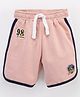 ToffyHouse Mid Thigh Length Shorts Baseball Crest Patch - Pink