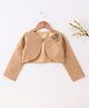 A Little Fable Full Sleeves Applique Pristine Shrug - Gold