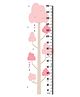 WENS Colorful Tree Height Chart Wall Decal Growth Chart- Pink