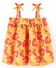 Bonfino Viscose Singlet Frock Floral Print - Orange