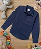 Zion Full Sleeves Solid Poplin Shirt - Navy Blue