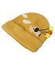 Kid-O-World Elephant Patch Woollen Cap - Yellow