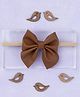 Knotty Ribbons Bow Style Headband - Brown