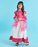 Babyhug 100% Cotton Woven Short Sleeves South Pavda Pattu & Lehenga Set Embroidery Detailing - Pink