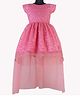 HEYKIDOO Mega Sleeves Floral Embroidered High Low Dress - Pink