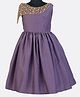 HEYKIDOO Sleeveless Floral Embroidered Collar Party Dress - Purple