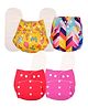 Deedry Cloth Diapers Reusable With Insert Pack of 4 - Multi Color
