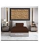 Filymore plain solid Stripe  single bedsheet with one pillow cover made with pure microfiber bedsheet size 90x60 pillow size 17x27 colour coffee