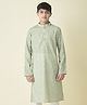 Tabard Pure Cotton Full Sleeve Bandhani Floral Motif Design Printed Kurta Set - Green