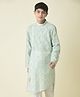 Tabard Pure Cotton Full Sleeves Abstract Checkered Printed Kurta Set - Green