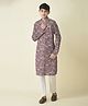 Tabard Pure Cotton Full Sleeves Seamless Glyphics Printed Kurta - Maroon