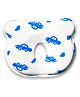 THE LITTLE LOOKERS Memory Foam Pillow Baby Head Shaping Pillow for Preventing Flat Head Syndrome Pillow Car - White & Blue